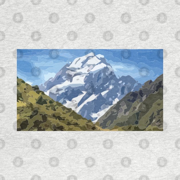 Mt Cook Summit Digital Painting by gktb